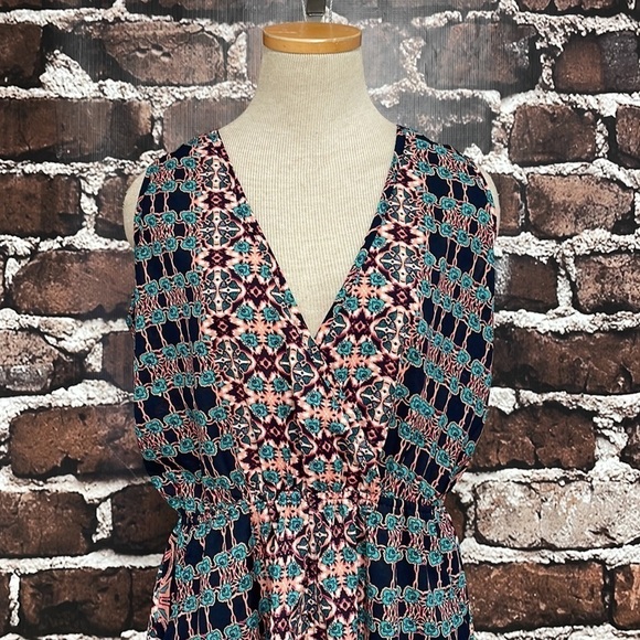 Raga Bohemian Romper Blue Red Size Large L - Picture 7 of 17